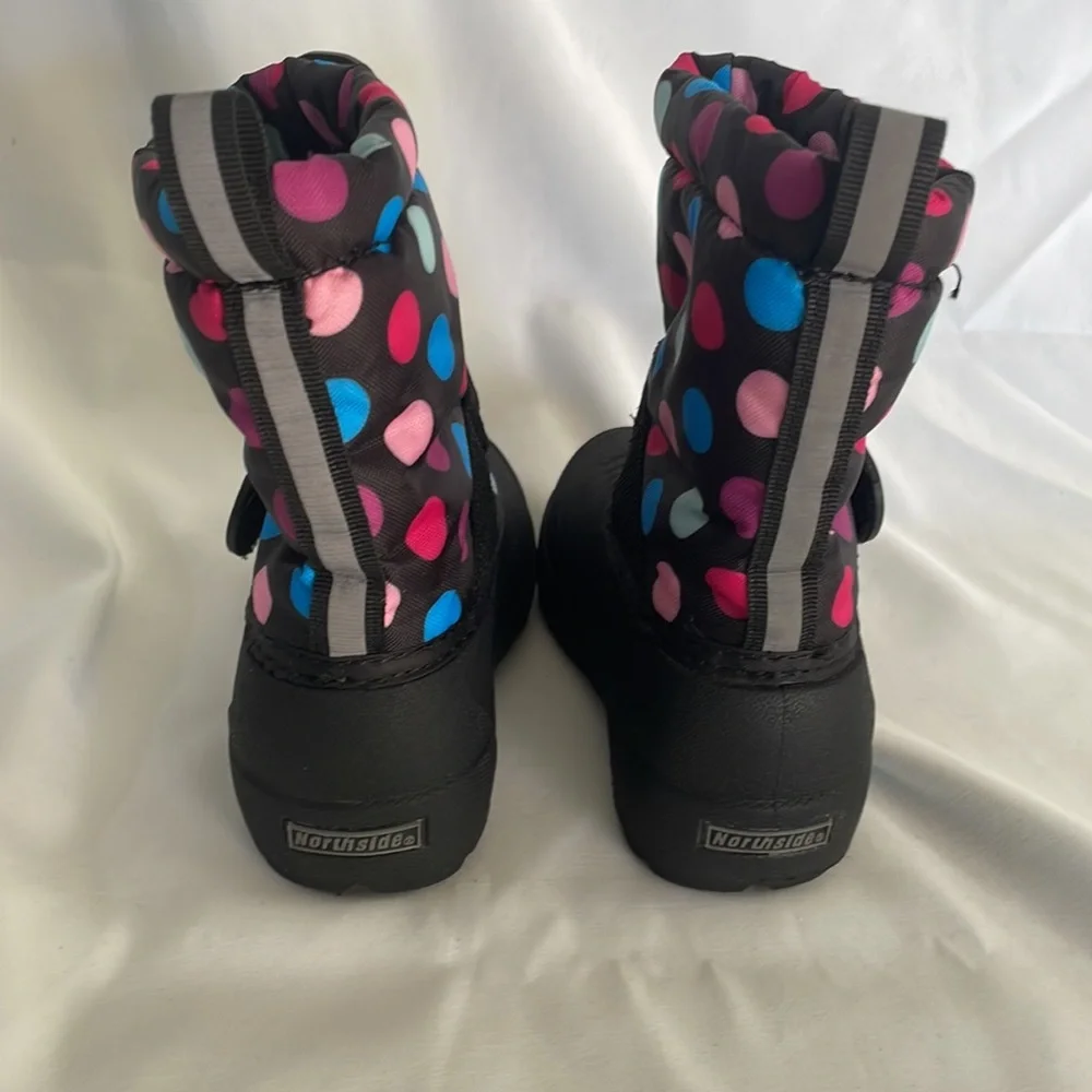 North side Pink Purple‎ Blue Polka Dot Adjustable Thinsulate Snow Winter Boots